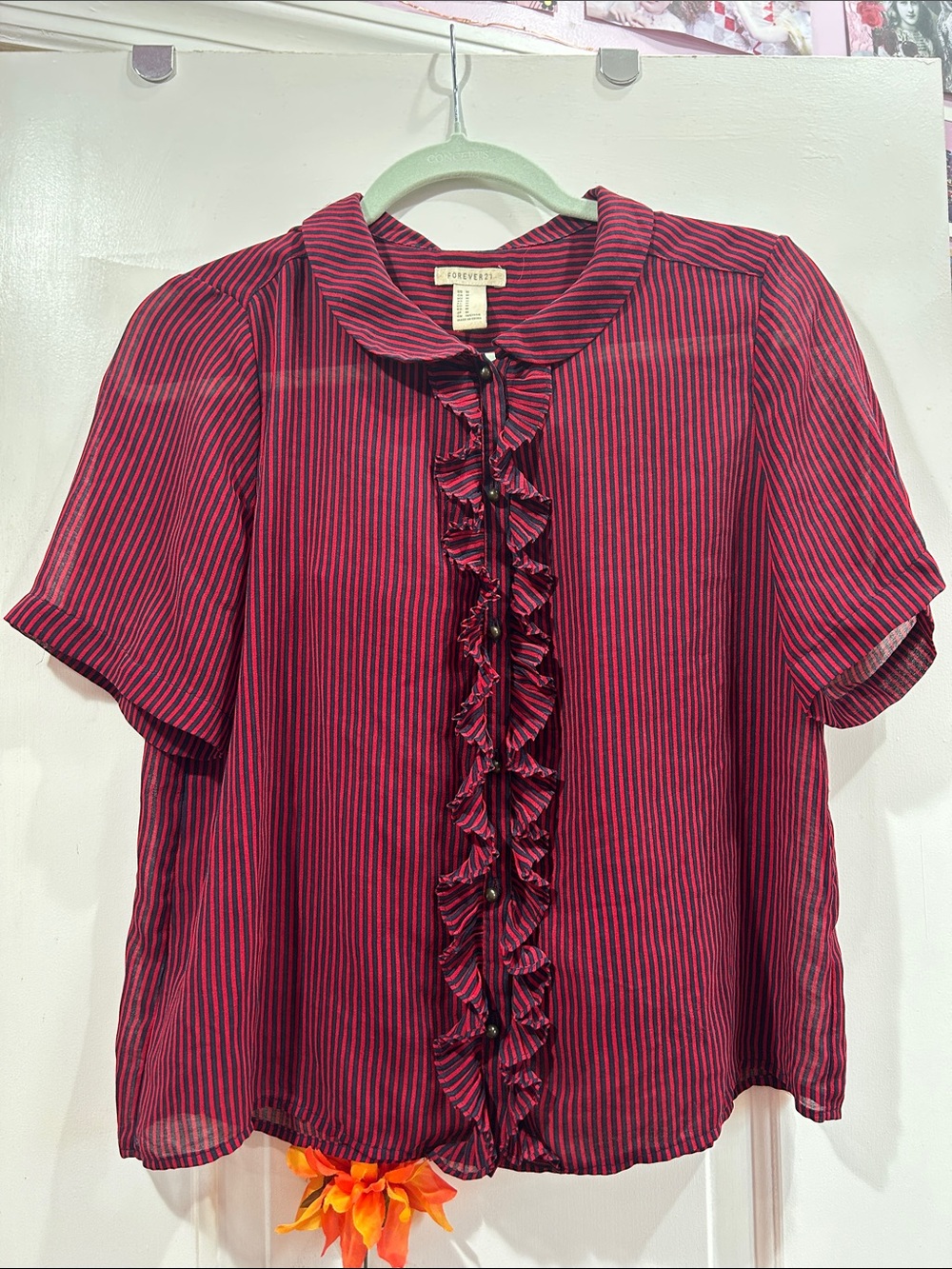 Forever21 Peter-Pan collar ruffle blouse
